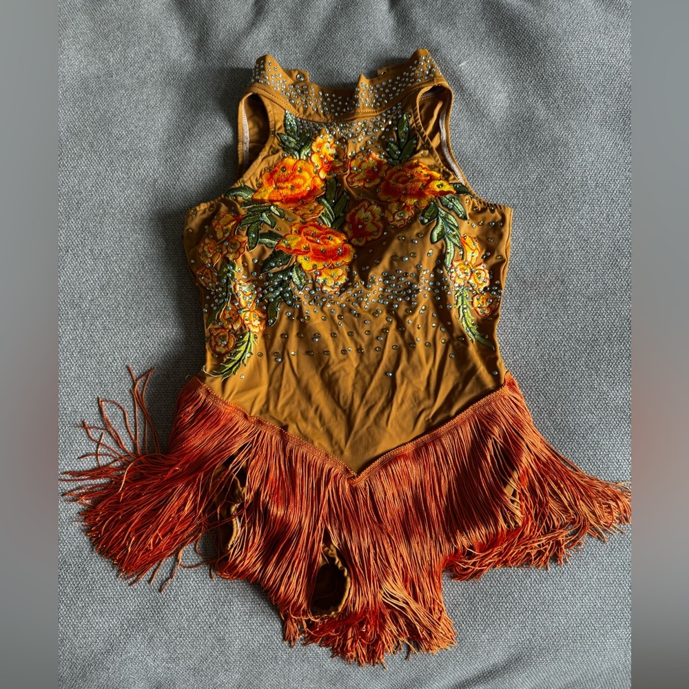 Embellished Fringe Figure skating  dress